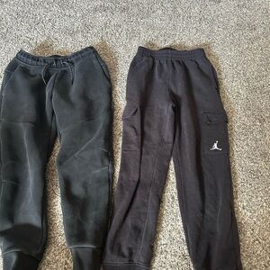 Kids Black Jordan and Nike Jogger Pants Set